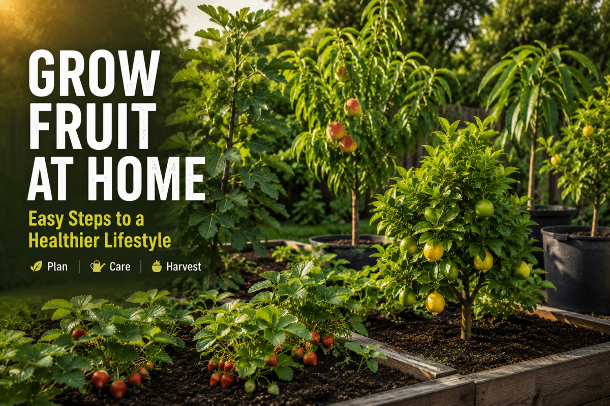 Best fruit plants growing in a backyard home garden