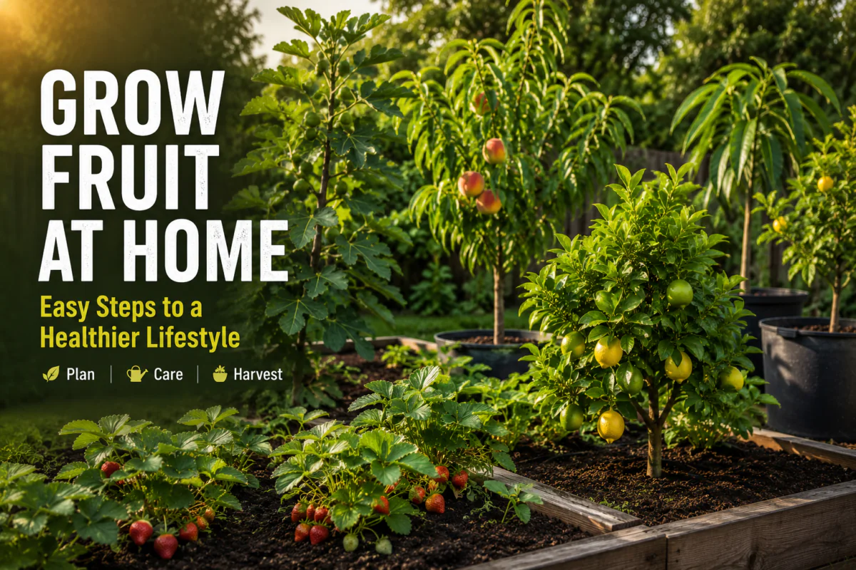 Best fruit plants growing in a backyard home garden